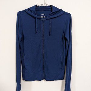 Uniqlo AIRism Mesh UV Protection Full-Zip Hoodie, Blue, Women's S